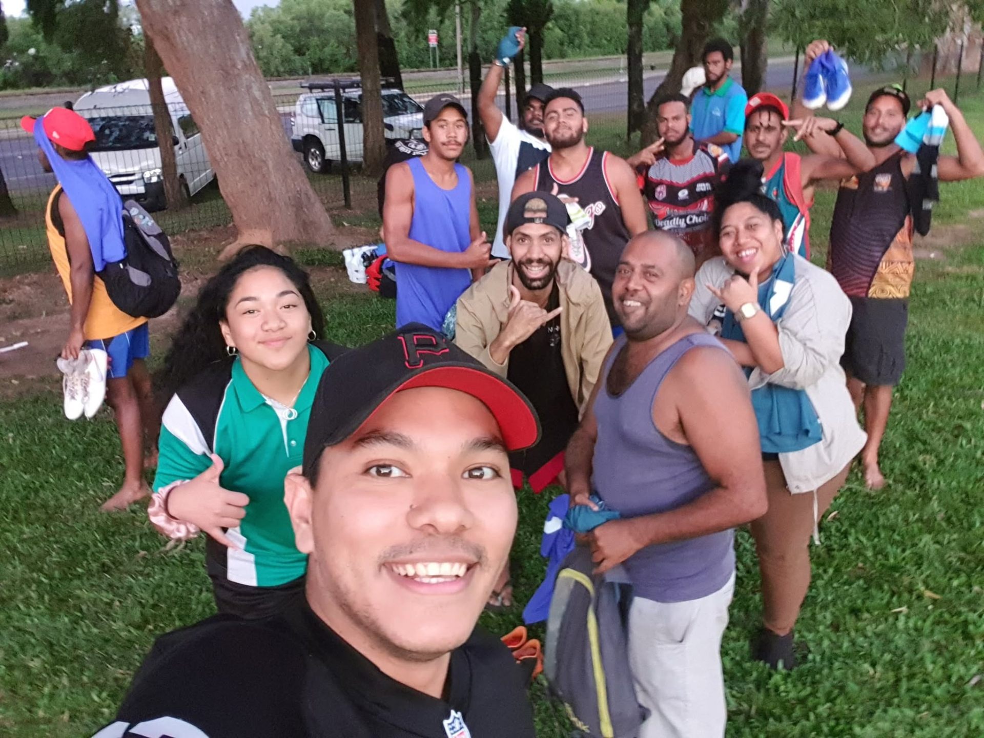 Nintiringanyi community members gathered together outdoors